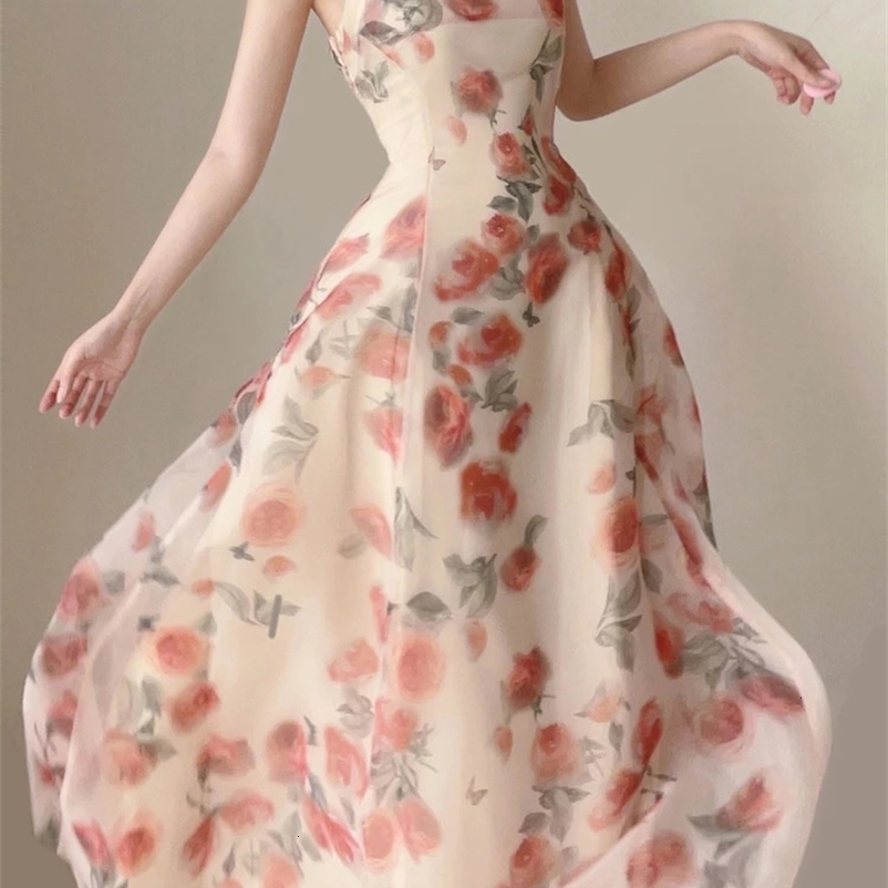 Exy Sling Backless Maxi Dresses for Women Elegant Sleeveless Robes Female Evening Party Vestidos Beach Vacation Clothing 240319