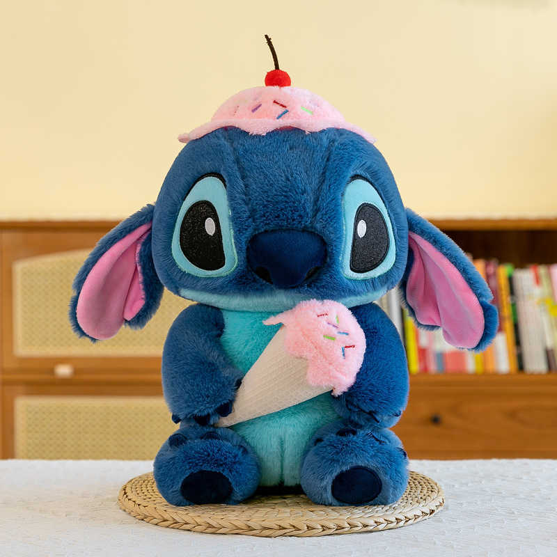 Disney 35CM Disney Lilo Stitch Doll Cartoon Angel Plush Toy Anime Halloween Pumpkin Cosplay Stuffed Kawaii Childrens Birthday Gift W250613