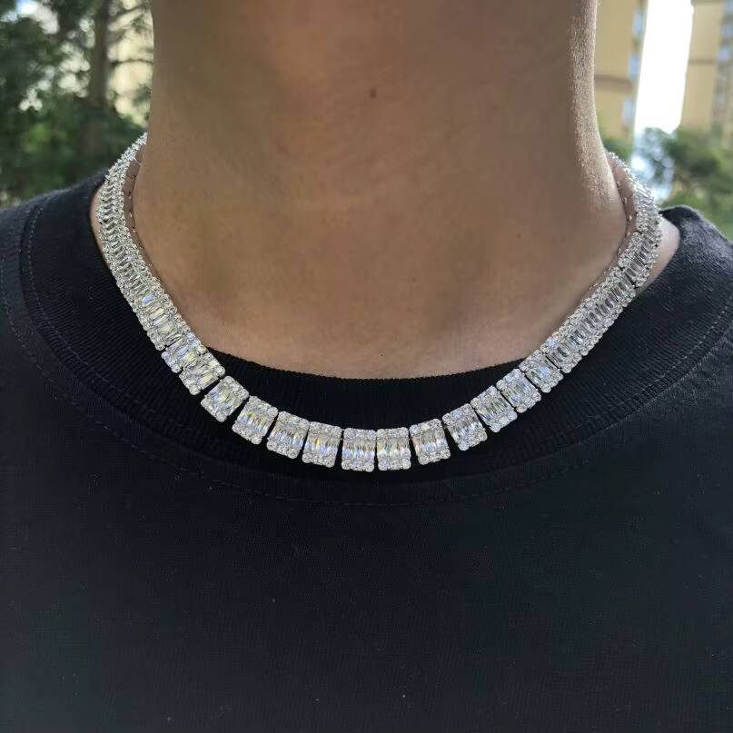 Urban Jewelry Hip Hop Mens Necklace Bling Gold Diamond Tennis Chain