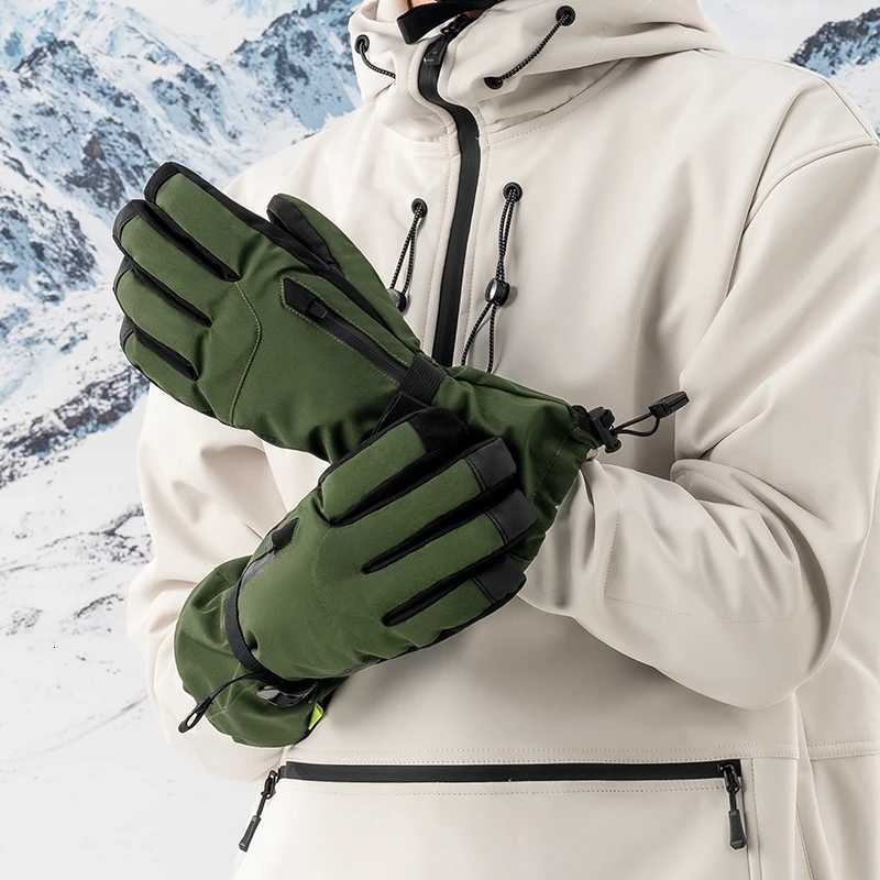 Qunature Ski Gloves Touchscreen Waterproof Keep Warm Ski Gloves Extended Wrist Palm antislip PU Snowboard Gloves Windproof Z250925