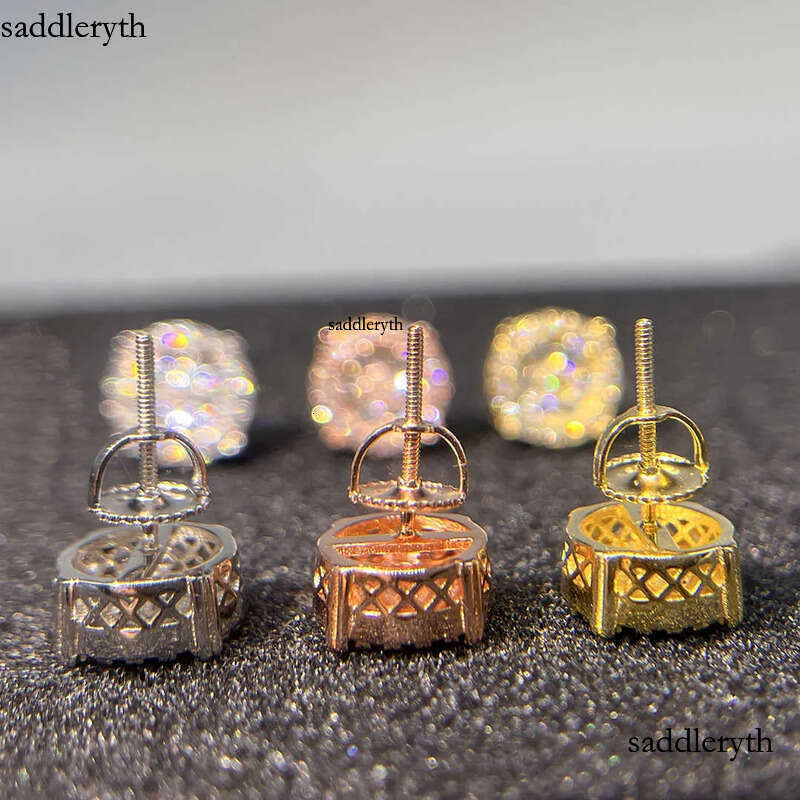 Designer Jewelry Wholesale Price Popular Hot Sale Iced Out Sterg Sier Jewellery Moissanite Vvs Screw Back Stud Earrings Category Gift b5