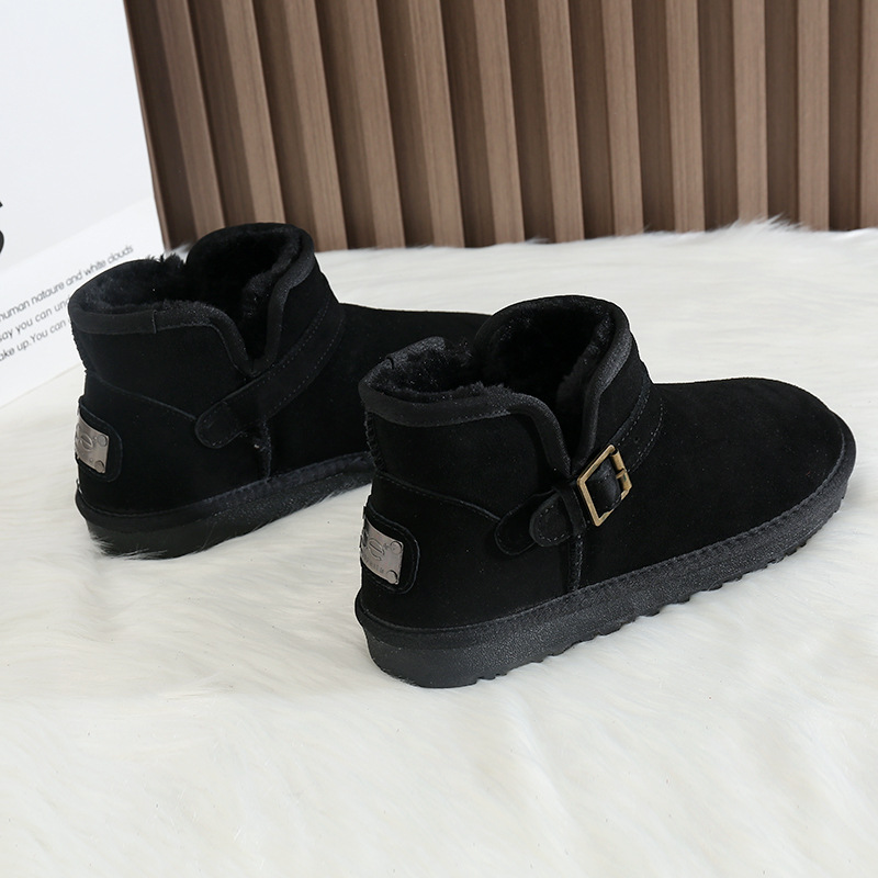 CE designer shoes Free shipping oxhide affordable luxury Winter anti slip snow boots with thick plush cotton shoes Premium