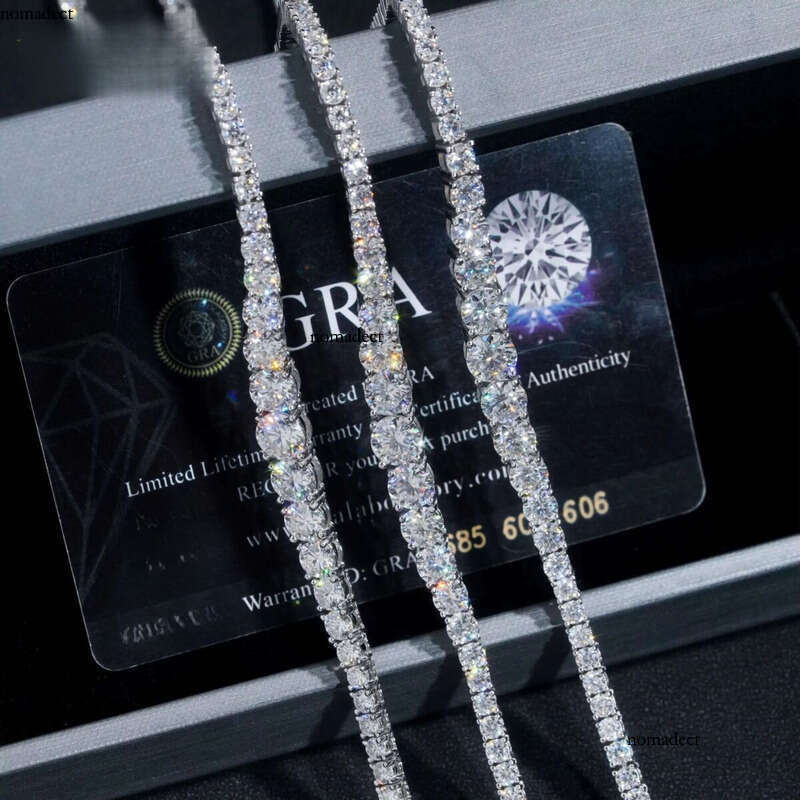 New Arrivals Fashion GRA Certificate Various Size Moissanite Dia Sier Tennis Chain Necklace Women 91