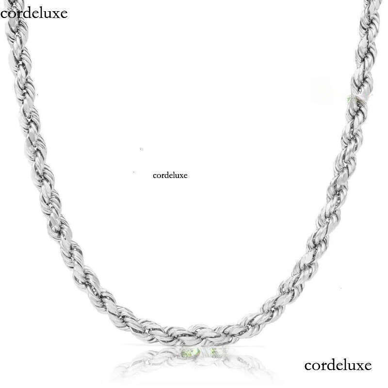 Real 10K 14K Solid Gold Rope Chains For Men Hip Hop Necklace b0