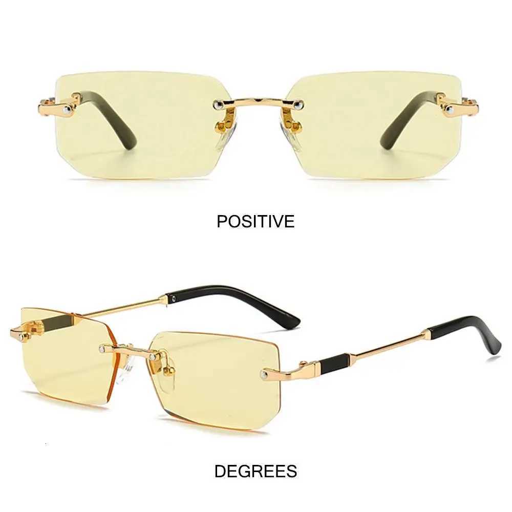 Retro Rimless glasses for Women Men Trendy Frameless Rectangle Glasses Retro Shades Fashion Summer Travel UV400 EyewearW250925