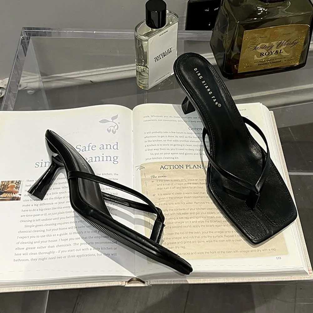 Female Summer Sexy Heels Sandals Slides Ladies Shoes Fi Women Pumps Square Toe Stiletto Flip Flops High Heels SlippersXJ250925