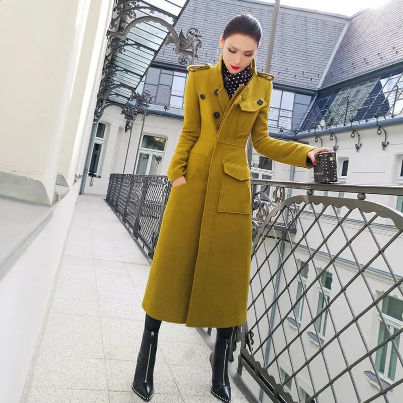 Autumn Winter Clothing Korean Edition Commuting Temperature Ultra Thin Medium Length Wool Coat Fashion Womens 240826