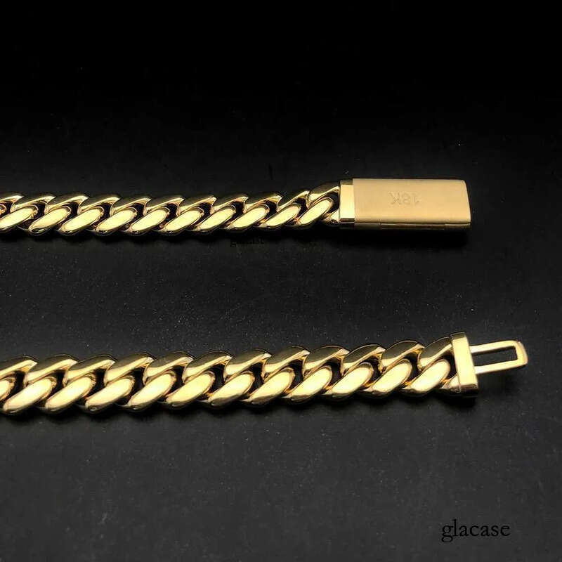 22 Inches 10mm Real S Sier 10k 14k gold miami cuban k chain necklace for women men