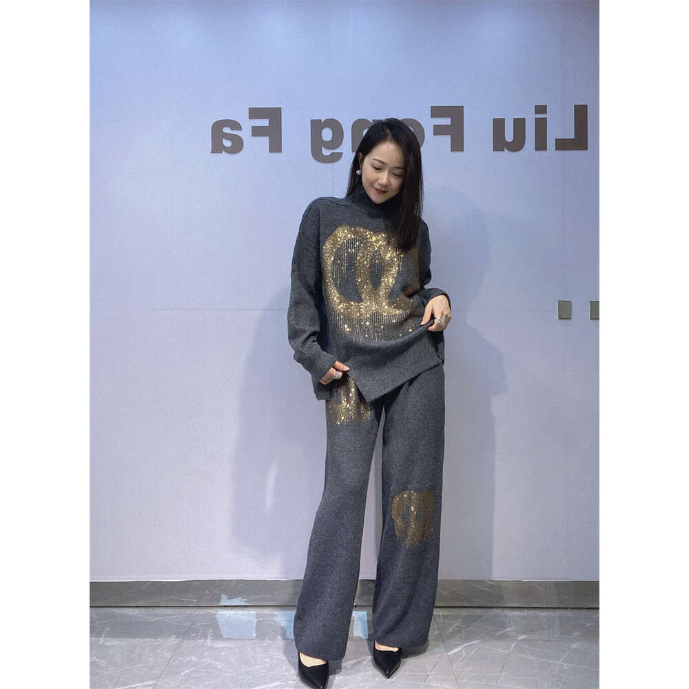 Casual Sequins Pullover Long Sleeve Sweatershirt Oversized 2 Piece Sets Women 2025 Spring Autumn Loose Pant Sets