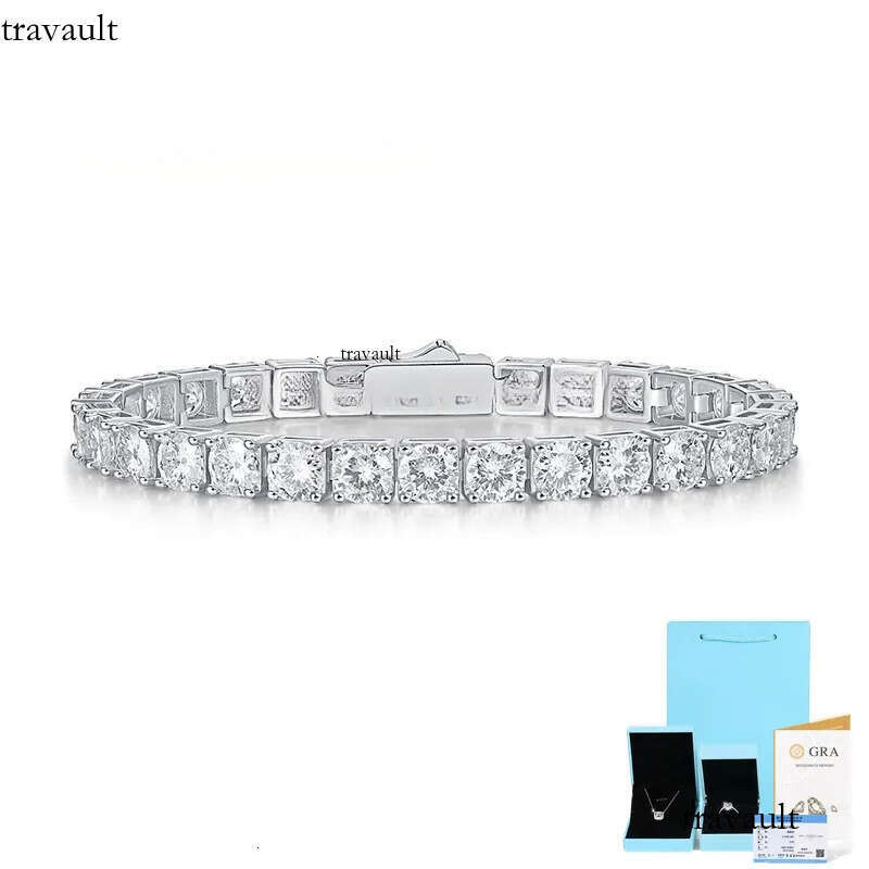 Fine Jewelry Necklaces Hip Hop S Sier VVS Moissanite Dia Cluster Iced Out Tennis Chain Bracelet Necklace for Men Women