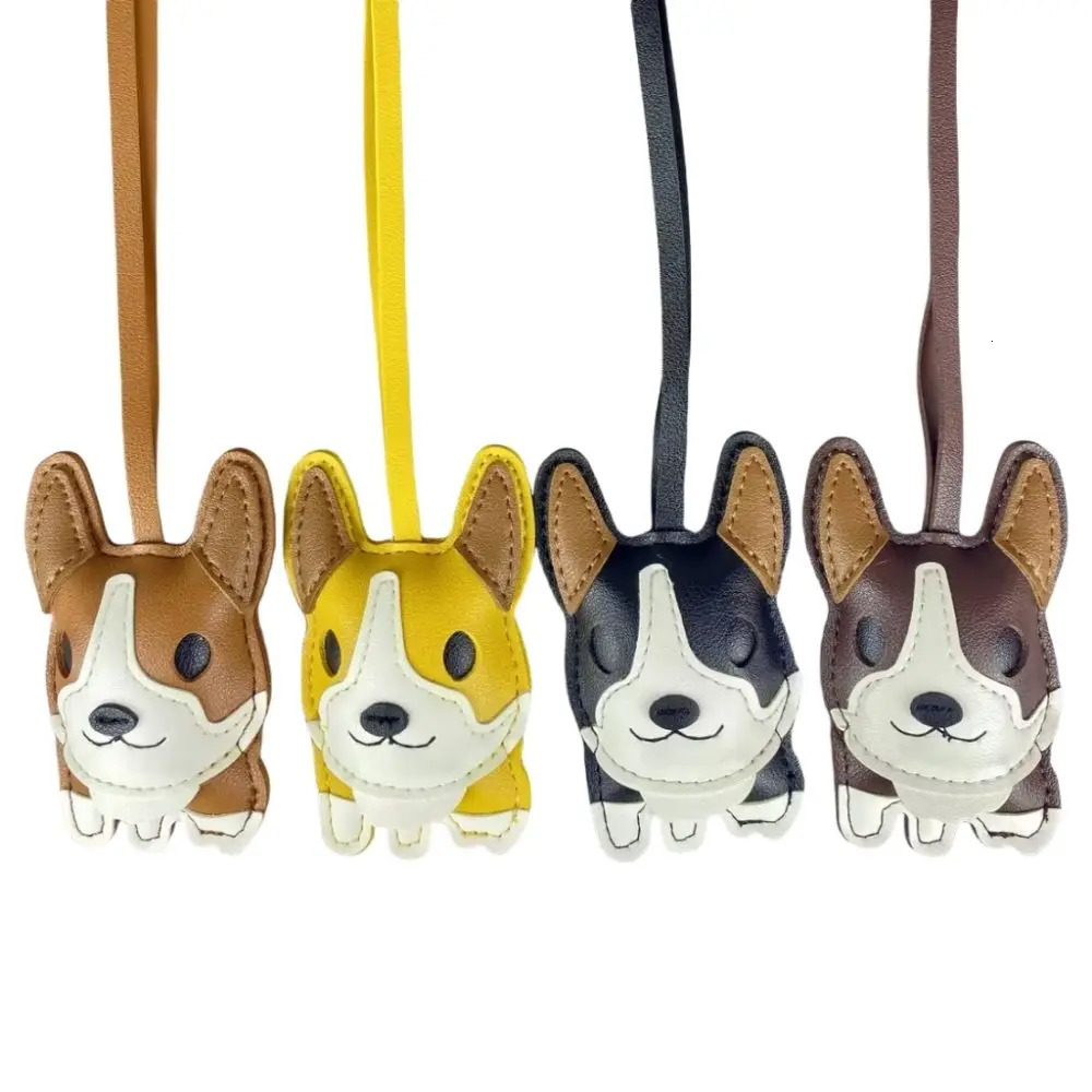 Chubby Corgi PU Leather Bag Charm with Upright triangular ears Ears Short Legs 250925