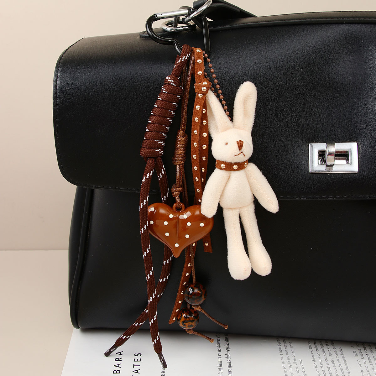 Keychain Series 3D Cartoon Bunny Heart Pendant Versatile Cute Bag Charm Keychains - Exquisite High-Value Accessories Z260130