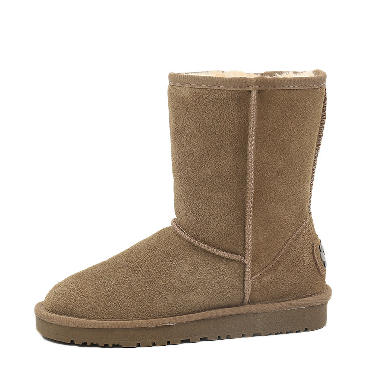 CE designer shoes Free shipping oxhide affordable luxury Winter anti slip snow boots with thick plush cotton shoes Plated white