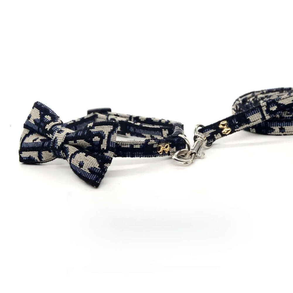 2025 new Designer Dog Cat Soft Puppy Collars with Bow Tie, Adjustable Breakaway Cotton Kitty Bowtie Collar for Girl Boy Kitten Black S B287