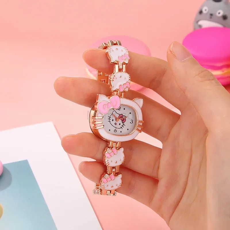 Sanrio Hello Kitty Women Girls Watch Kids Casual Cartoon Electronic Quartz Watches Pink Fashion WristWatch Cute Children Gifts L250925