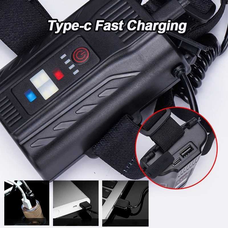 Most Powerful LED Headlamp Long Shot 4000 Meter Rechargeable Headlight 800W High Power Head Flashlight Fishing Head Lamp Lantern J250925