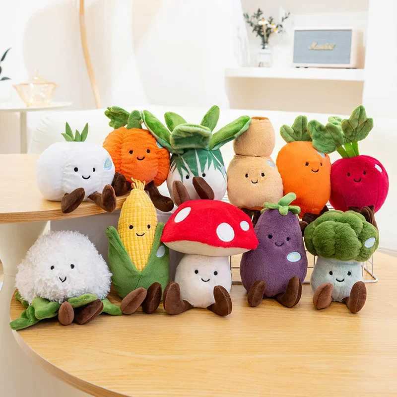 20cm Cartoon Vegetable Plush Doll Carrot Broccoli Pumpkin Eggplant Corn Mushroom Plush Toy Home Decoration Gift For Children C250925
