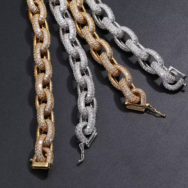 High Quality S925 Sterling Silver OShaped MicroEncrusted Moissanite HipHop Rap Accessories Fashion Pendants with Alloy Chain