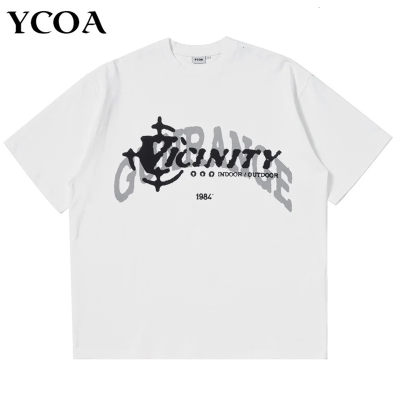 Men Tshirt Oversized 100% Cotton Hip Hop Y2k Streetwear Harajuku Tops Graphic Short Sleeve Tee Korean Fashion Aesthetic Clothing 240530