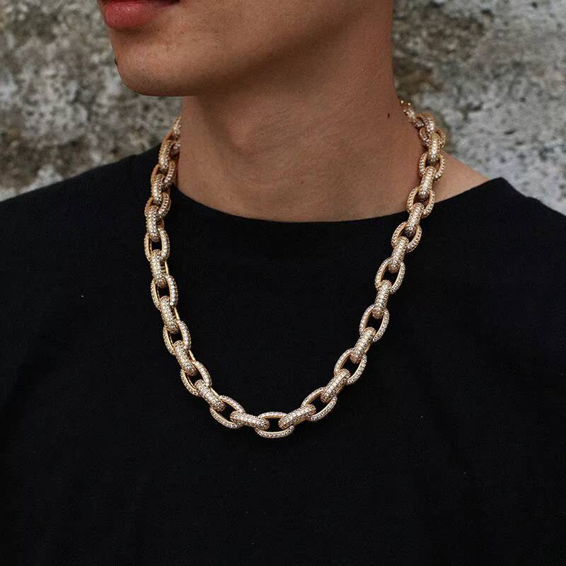 High Quality S925 Sterling Silver OShaped MicroEncrusted Moissanite HipHop Rap Accessories Fashion Pendants with Alloy Chain