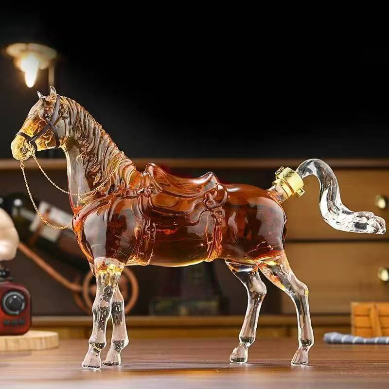 Zodiac Horse Glass Wine Decanter High Borosilicate Craft Bottle Sealed Dispenser Shape Empty 250925