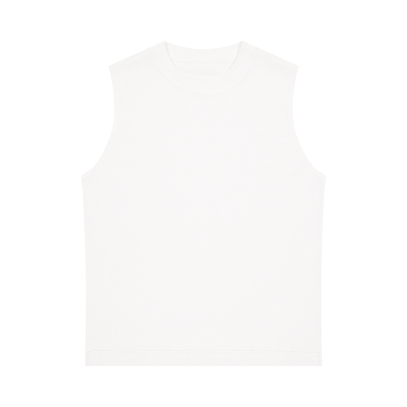 Men's Summer Ice-Feel Cotton Seamless Tank Top - Loose White Sleeveless Shirt, Breathable Sweatshirt for Sports & Fitness -81B