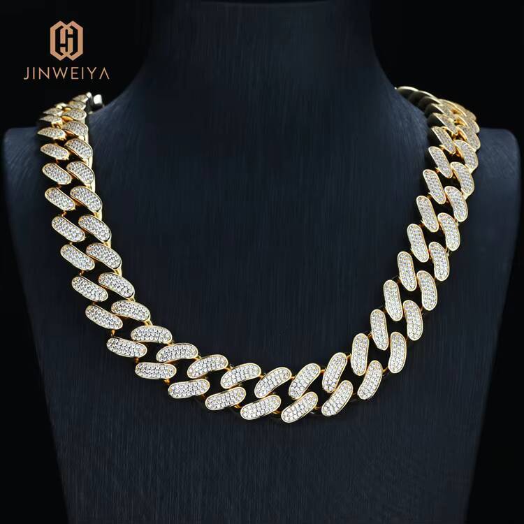 18mm 3Row Dense VSS Moissanite Bling Necklace Hip Hop Rapper Luxury Jewelry Thick Heavy Iced Out Cuban Link Chain for Men