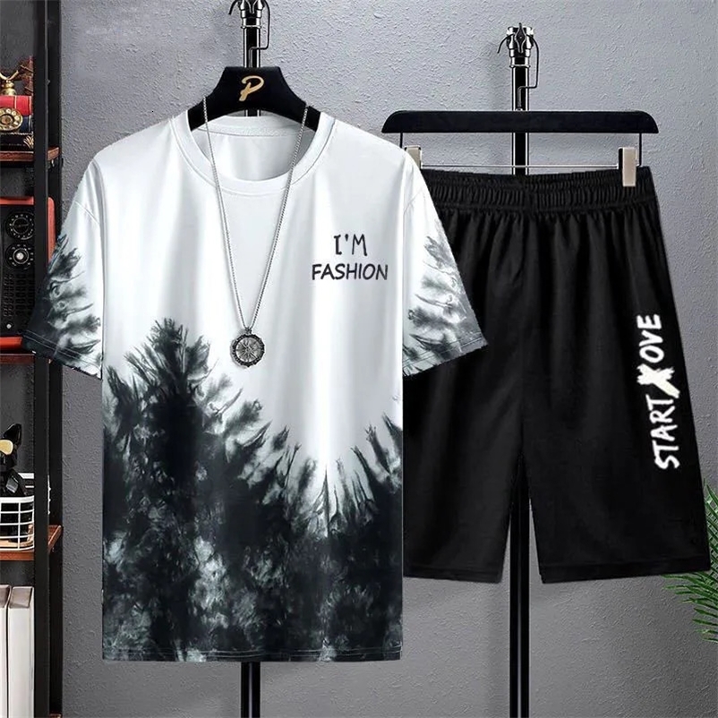 Men Tracksuits 3d Printed Summer 2 Pieces Tops and Shorts Suit Man Clothes Set Fashion Jogger Outfit Oversized Men Costume 240106