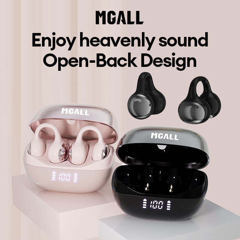 MGALL OWS Clip-On Wireless Bluetooth Earphones MG-C11 Hi-Fi Sound Quality Music Earbuds with Exquisite Diamond Ear Ornaments Fashion Headphones