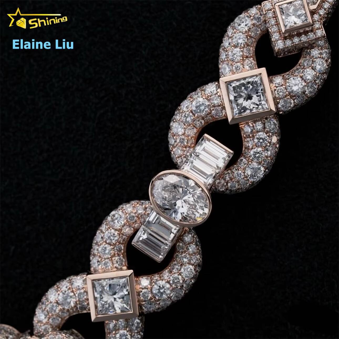 18MM VVS Moissanite Diamond 925 Sterling Silver Iced Out Customized Trend Moissanite Hip Hop Jewelry Cross Miami Cuban Link Chain Necklace