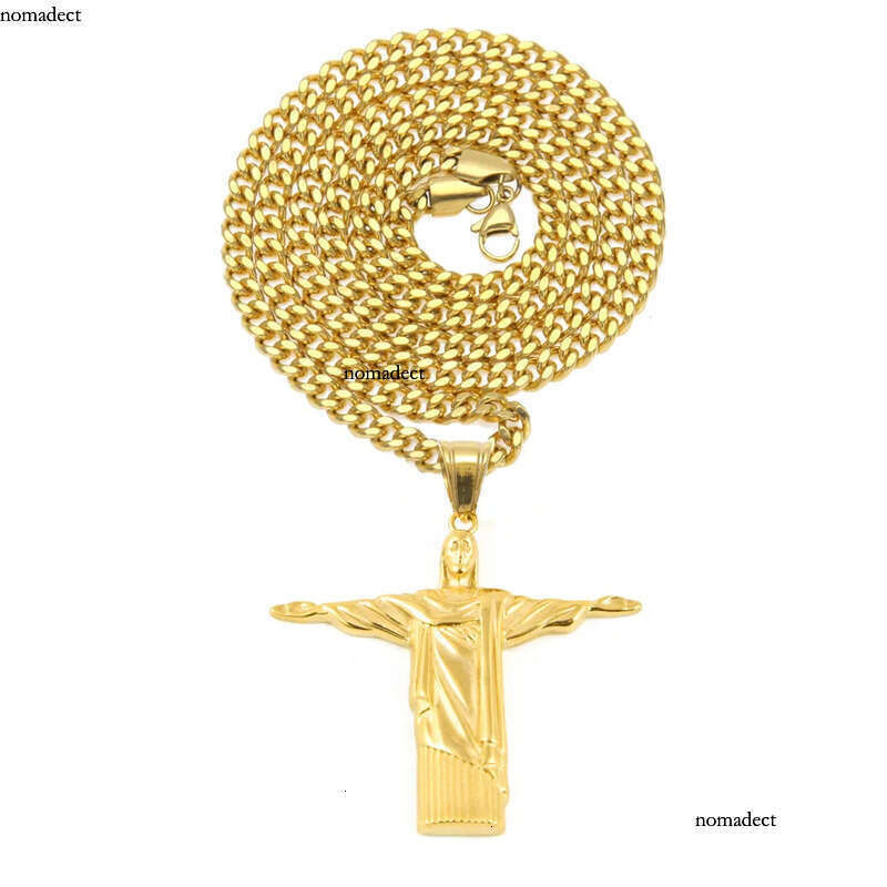 Mens Hip Hop Necklace Jewelry Fashion Stainless Steel JESUS Piece Pendant High Quality Gold Necklaces a2