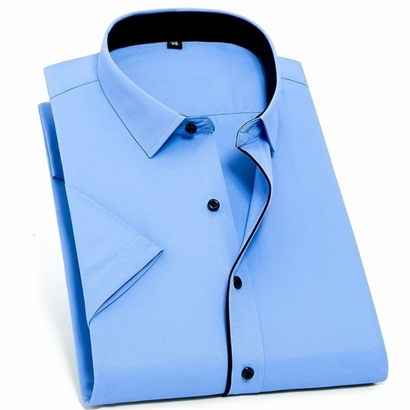 Men's Casual Shirts Customize men shirt short sleeve personalize solid color long sleeve shirt A1460 pocket white navy blue grey sky blue 230505