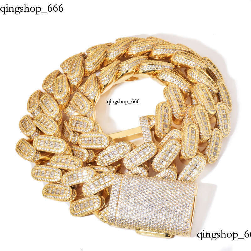 moissanite cuban chain Big Heavy Mens Necklace iced Vvs Moissanite Baguette Dia Hip Hop Iced Out man necklace