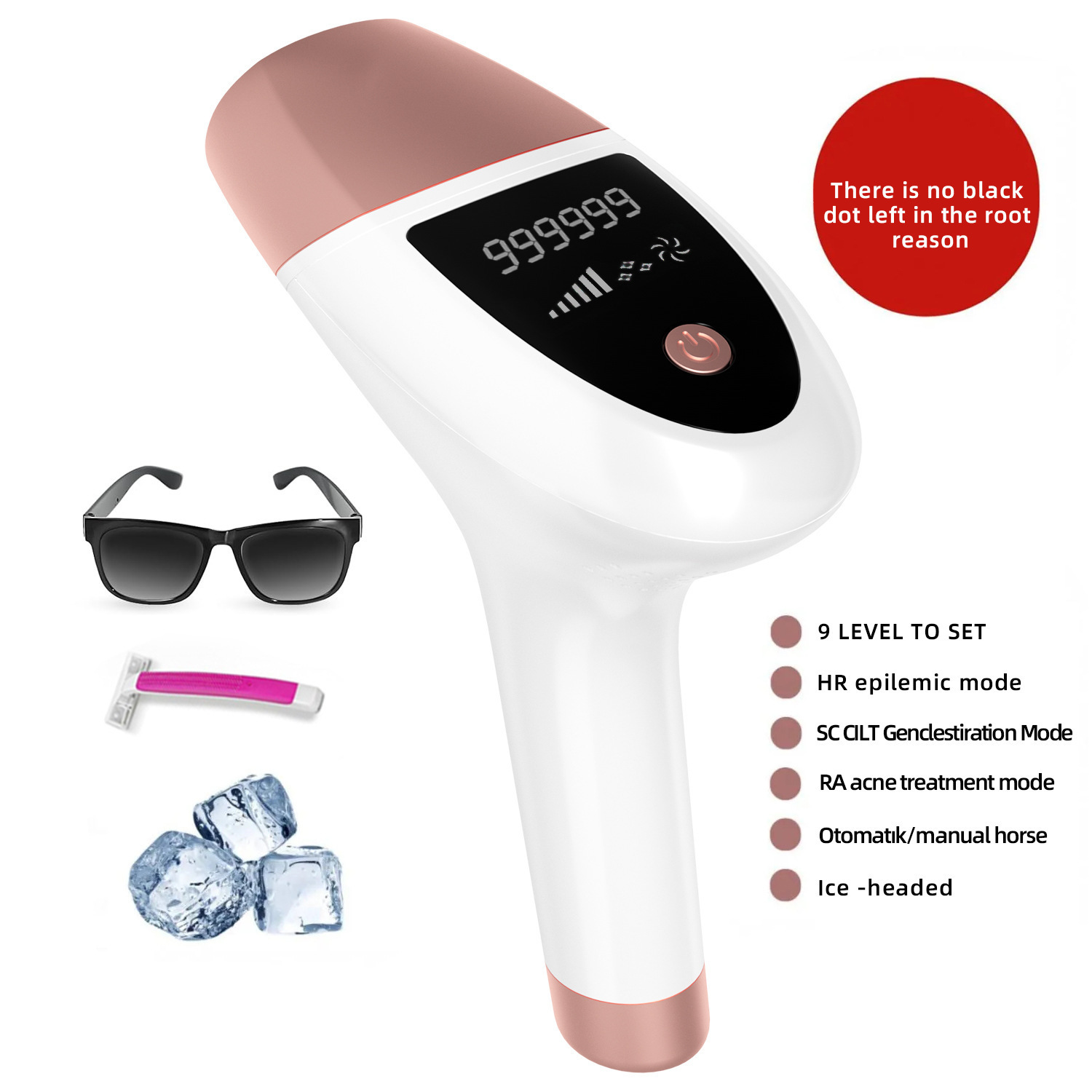 Professional IPL Hair Removal Laser 999900 Flashes Painless Pulsed Light Epilator HR/RA/SC 3 in 1 Whole Body Treament Home Use 250521