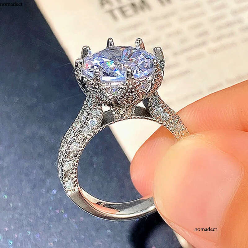 Wedding Oversized Sparkly Zircon Engagement For Women Fashion Dia Ring Jewelry 2d