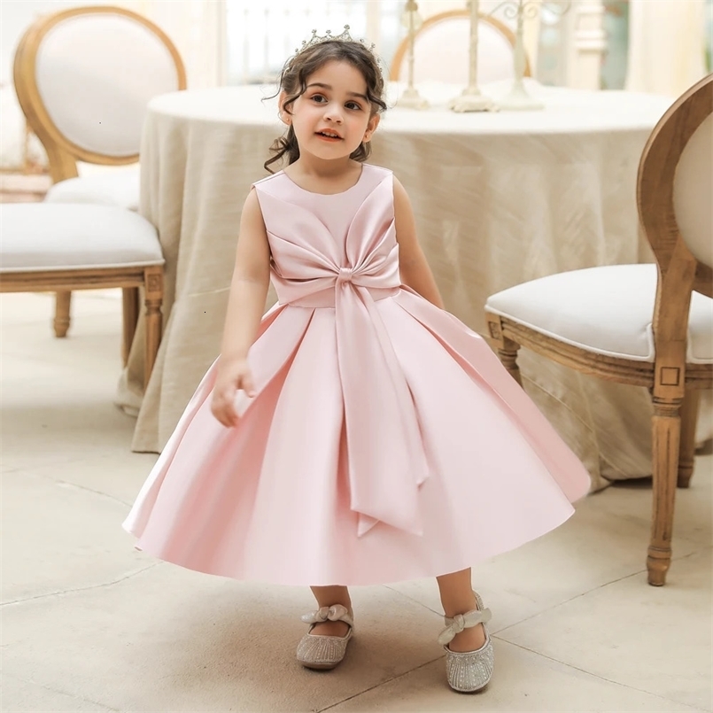 Toddler Baby Girl Party Dresses Big Bow Infant Birthday Princess Dress For Girls Wedding Prom Gown Children Clothes 250107