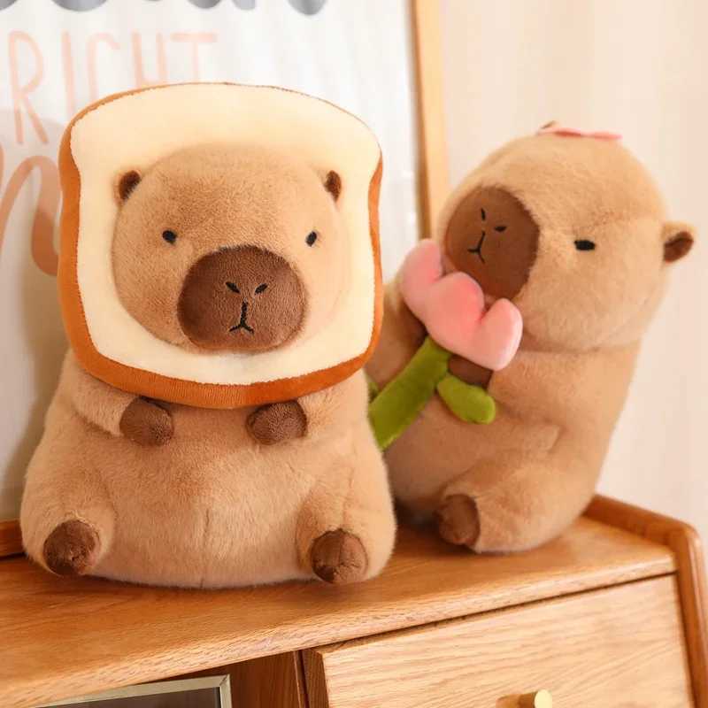 Capybara Plush Toy Simulation Capibara Cosplay Dinosaur Dress Boba Bread Fruit Food Decor Birds Bubble Stuffed Animals C250925