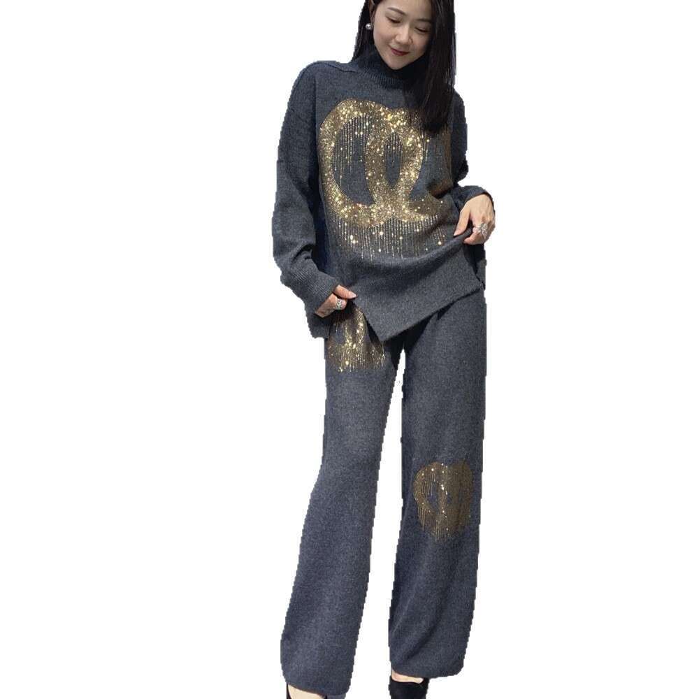 Casual Sequins Pullover Long Sleeve Sweatershirt Oversized 2 Piece Sets Women 2025 Spring Autumn Loose Pant Sets