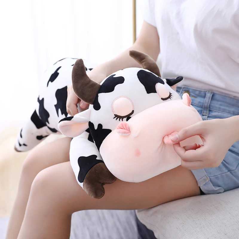 50cm Cow Pillow Plush Toy Spotted Black White Plush Milky Cow Hugging Pillow for Kids Boys Girls Birthday Gift Y250925