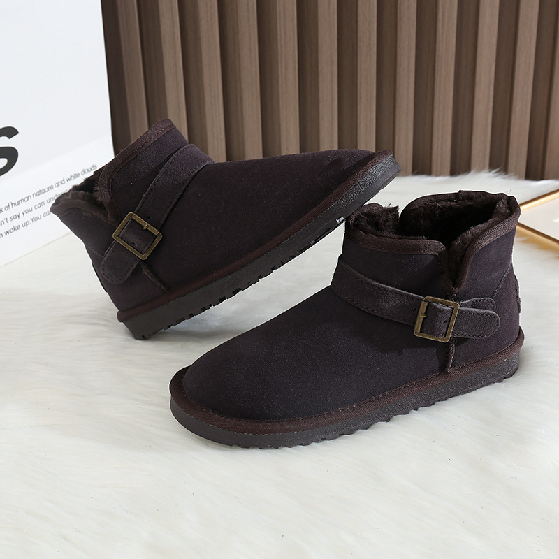 CE designer shoes Free shipping oxhide affordable luxury Winter anti slip snow boots with thick plush cotton shoes Premium