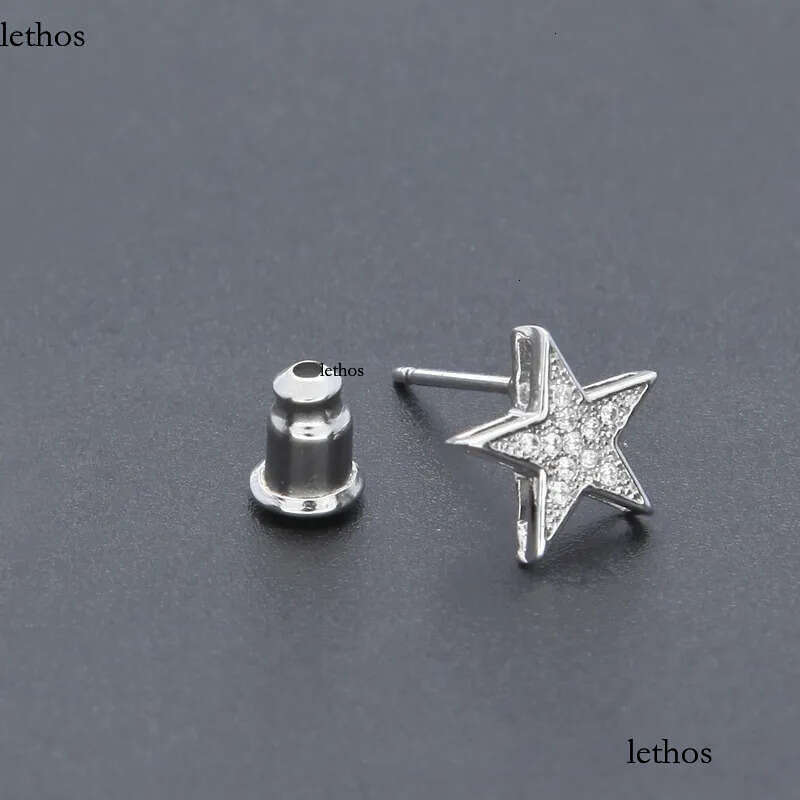 Mens Hip Hop Stud Earrings Jewelry Fashion High Quality Gold Sier Five-pointed Star Earring For Men 04
