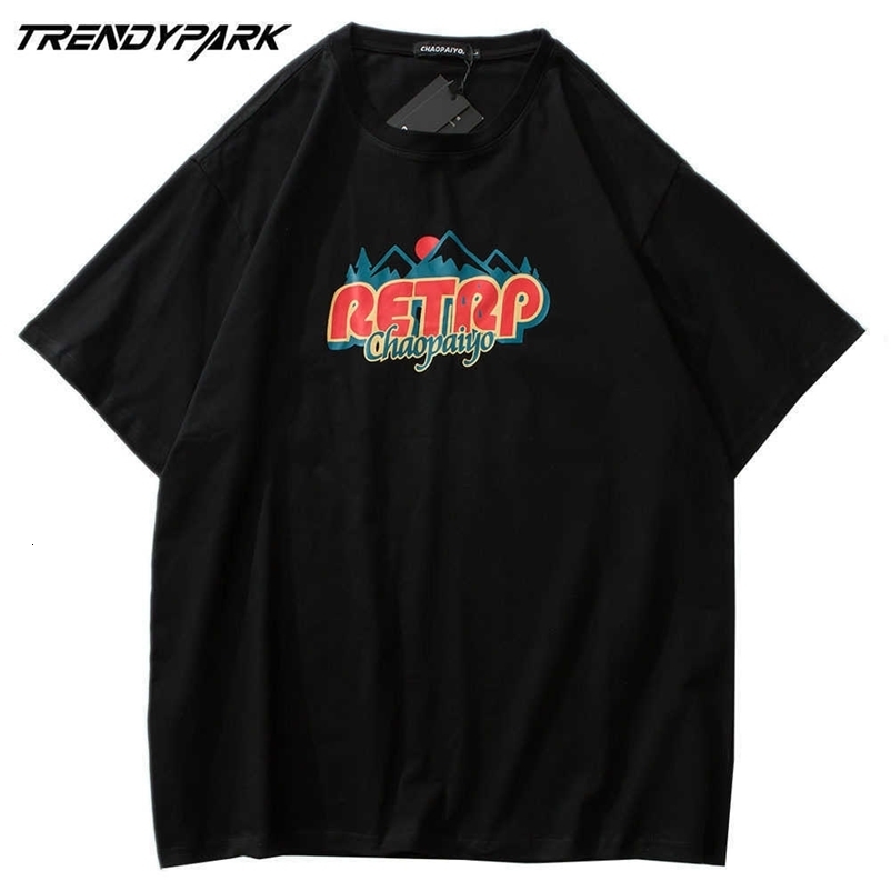 Men's T-shirt Summer Short Sleeve Letters Printed Tee Hip Hop Oversized Cotton Casual Harajuku Streetwear Top Tshirts 210601