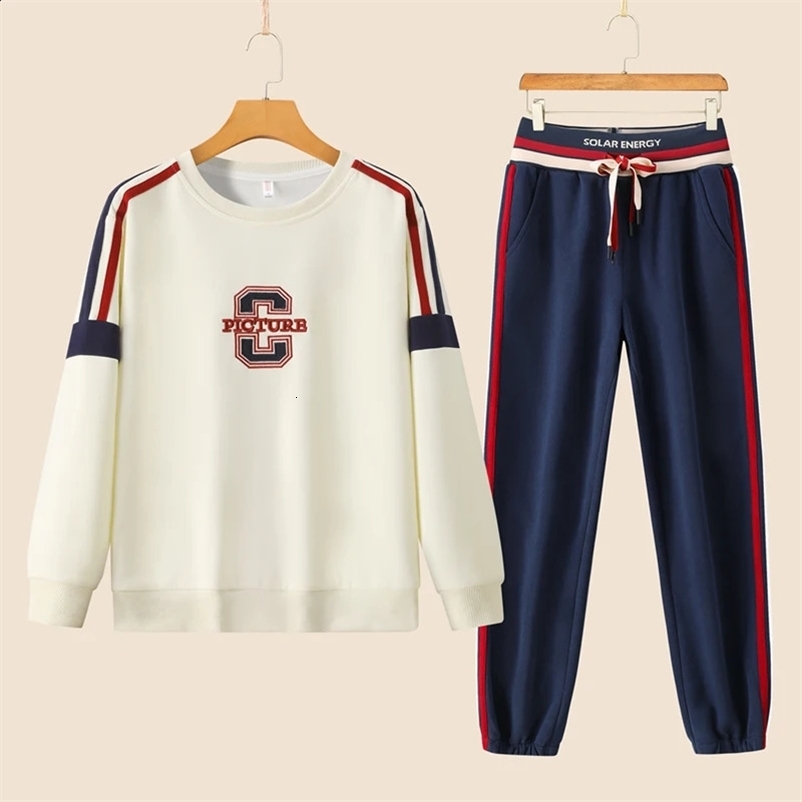 Woman Tracksuit Two Piece Set Winter Warm HoodiesPants Pullovers Sweatshirts Female Jogging Woman Clothing Sports Suit Outfits 240809