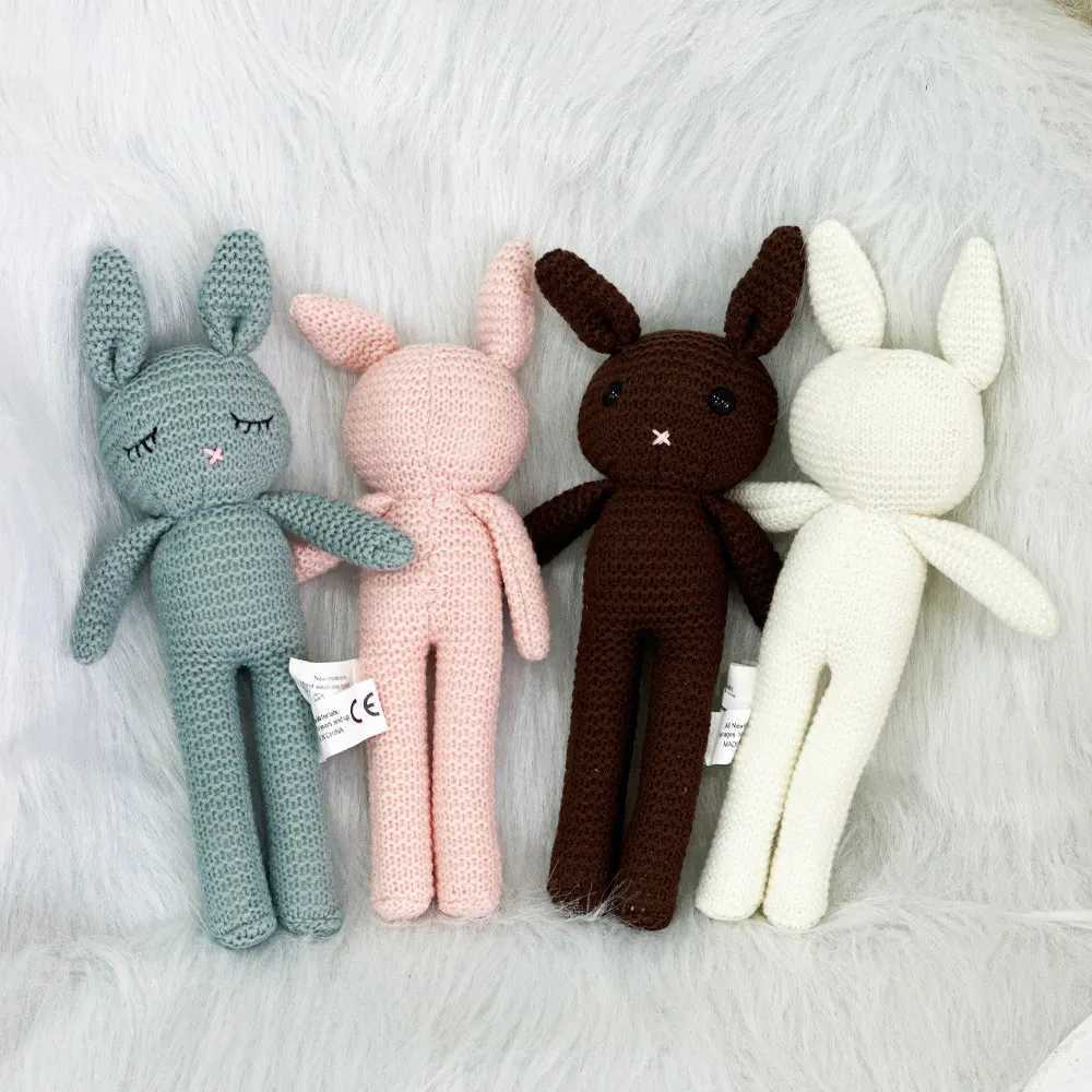 Handmade Knitted Rabbit Doll Baby Soothing Toy Mini Kawaii Cuddle Doll For Newborn Early Educational Toy Baby Educational Toy C250925