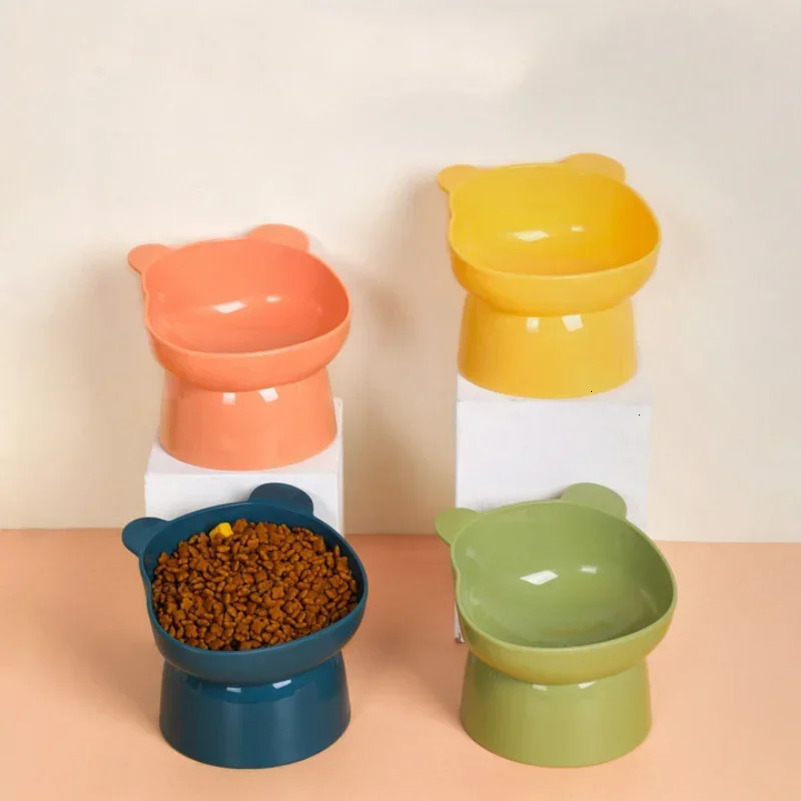 Pet food bowl tilted high bottom neck protector to prevent suffocation for dogs and cats water bowl to prevent tipping dog feeding supplies 250414