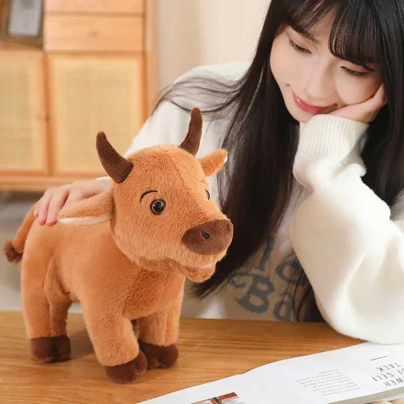 2540cm Cattle Animals Plush Toys Early Childhood Education Props Doll Cute Bull Scalper Ox Cattle Soft Stuffed Pillow Gifts C250925