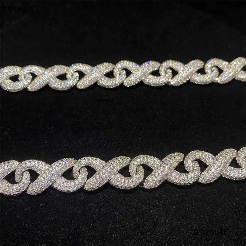 Iced Out Moissanite Cuban Link Chain Classic Box Clasp Hip Hop Men Jewelry Gold Necklace Bling Dia Chains