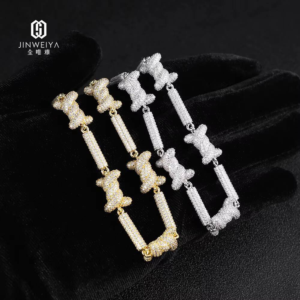 Customized Trend FaMoissaniteory Price Mens Hip Hop Link Chain Necklace 925 Sterling Silver 18K 14K Gold Plated Moissanite Ice Out Diamond