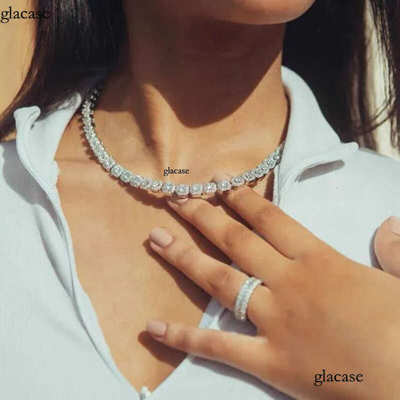 Hiphop design 8mm wide vvs Moissanite Dia S Sterling Sier Cuban Link Chain for men/women hiphop necklace