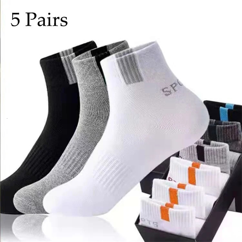 5 Pairs Men Bamboo Fiber Autumn Winter Men Socks Breathable Cotton Sports Sock Breathable Deodorant Business Socks Size 37-43 240703
